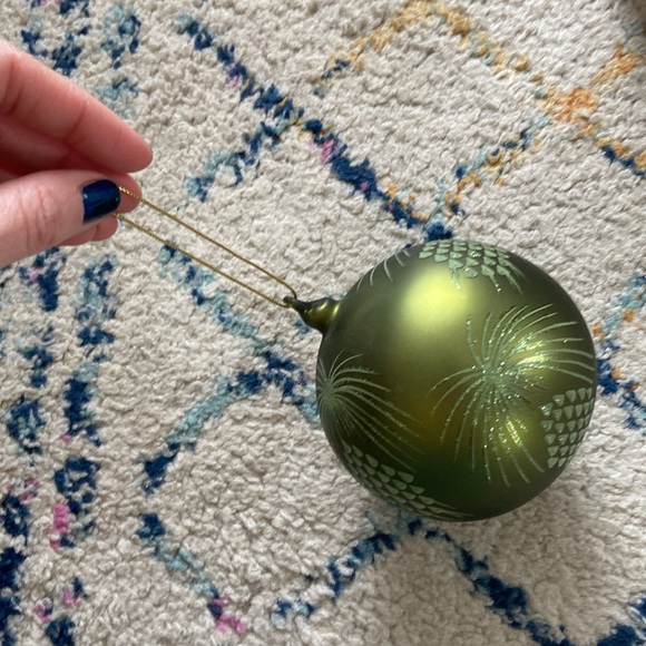Lenox Green Glass Ball Ornament - Picture 5 of 5